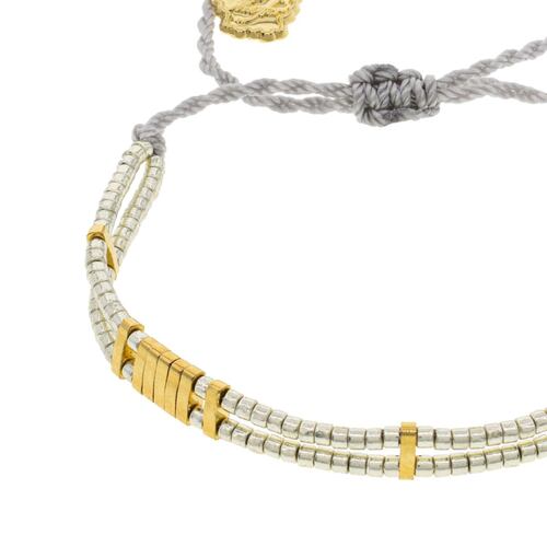 Pulsera Plateada con 15 Tiras Tila Dorado Mayfer