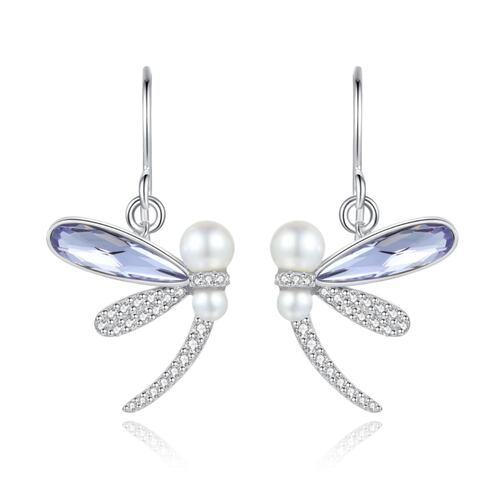 Aretes Libélula 2 Alas Plata .925 Mayfer