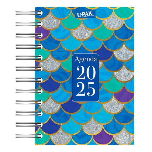 Agenda Básica 2025 con Espiral Diseño Piel Sirena Upak