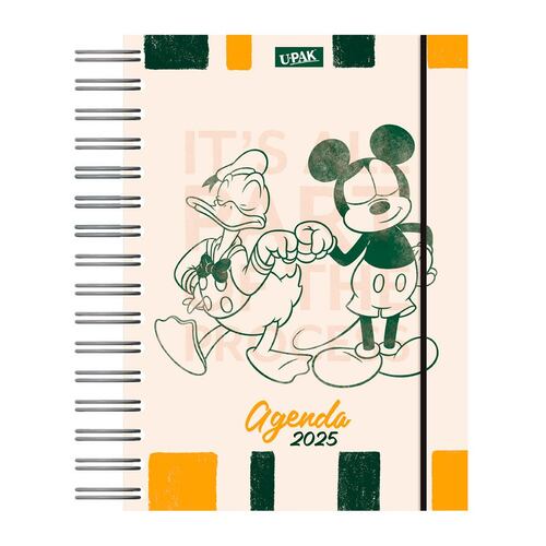 Agenda Premier 2025 con Espiral Diseño Mickey Mouse Amigable Upak