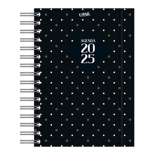 Agenda Premier 2025 con Espiral Diseño Texturas Elegantes Upak