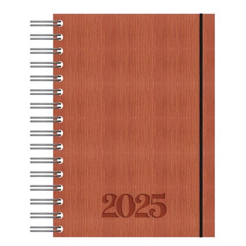 Agenda Premier 2025 con Espiral Diseño Piel Sintética Texturizada Upak