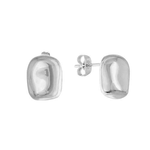 Aretes Lisos Rodio Plateado Unlimited By Oro Boleado