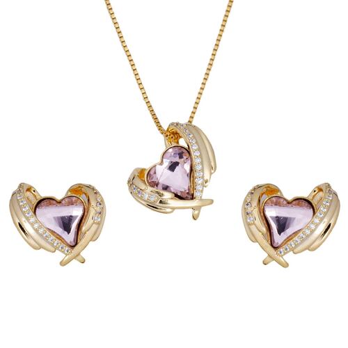 Set de Collar y Aretes con Dije de Corazón Unlimited by OB