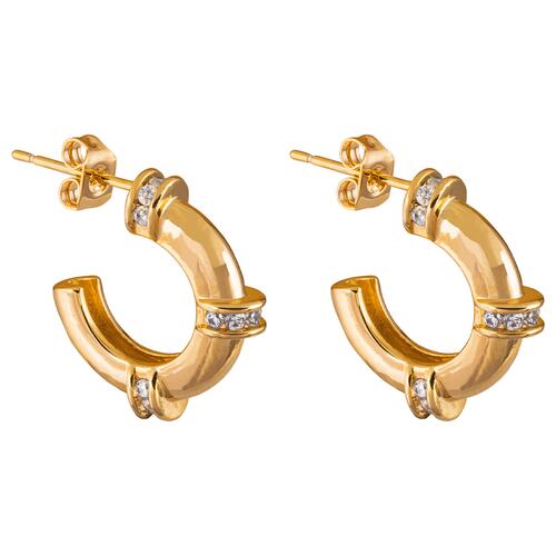 Arete Zirconia Chapa de Oro Unlimited by Oro Boleado