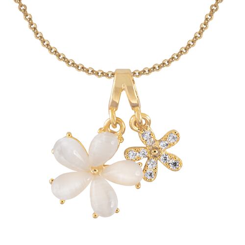 Collar Dije Colgante Flor Chapa Oro Unlimited by Oro Boleado