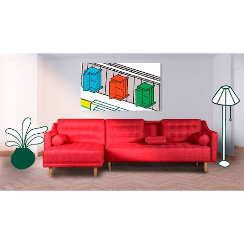 MAKORA Sala Modular Reclinable Modelo Duomo Rojo