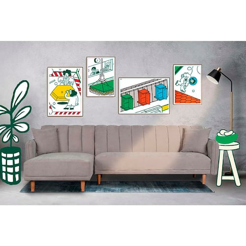 MAKORA Sala Modular Reclinable Modelo Bottari Gris Claro
