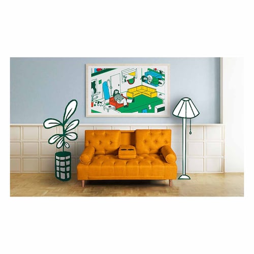 MAKORA Sofá Cama Paccino Lino Color Mostaza