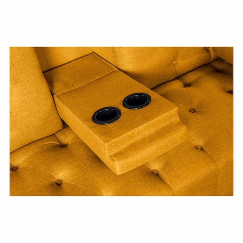 MAKORA Sofá Cama Paccino Lino Color Mostaza