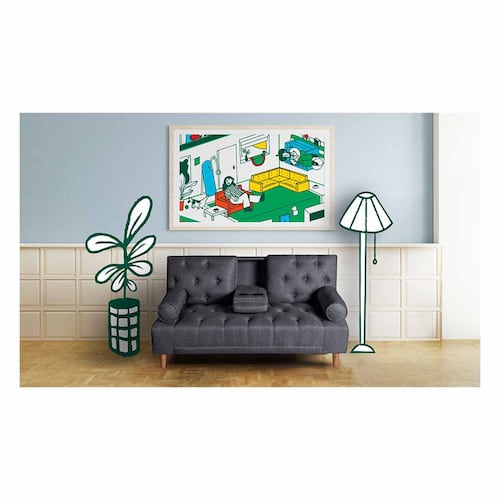 MAKORA Sofá Cama Paccino Lino Color Gris Oxford