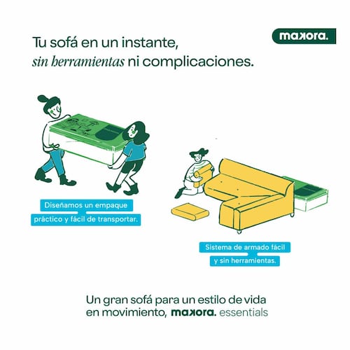 MAKORA Sofá Cama Paccino Lino Color Gris Oxford