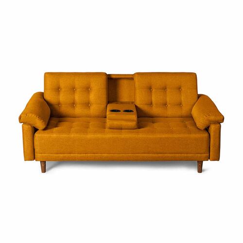 MAKORA Sofá Cama Andros Lino Color Mostaza