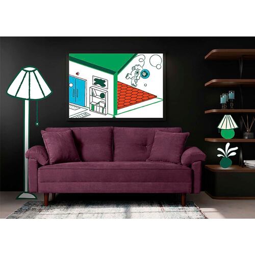 MAKORA Sofá Cama Reclinable Modelo Branson Morado