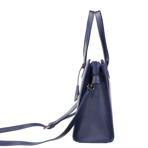 Bolsa Tote Enso Beige con Azul Para Mujer