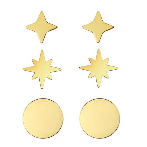Aretes Dorado Acero Enso
