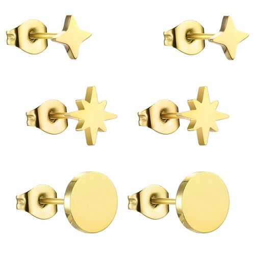 Aretes Dorado Acero Enso