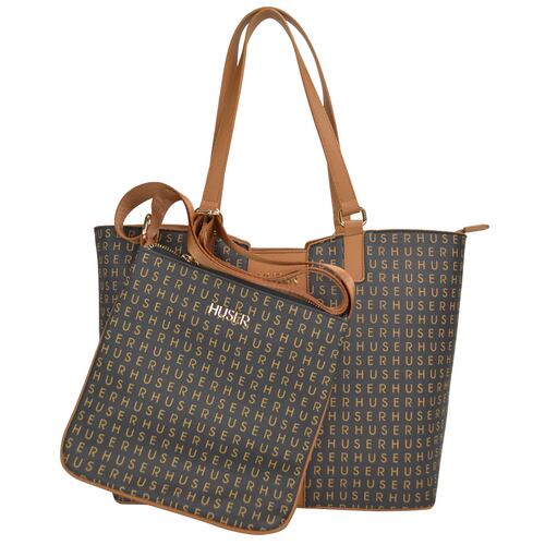 Bolso Tote Huser Monograma Café para Mujer