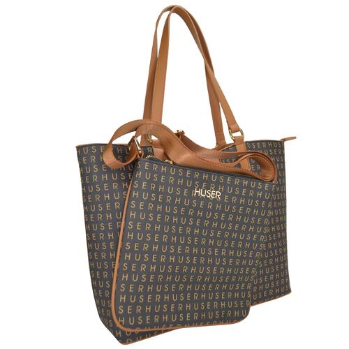 Bolso Tote Huser Monograma Café para Mujer