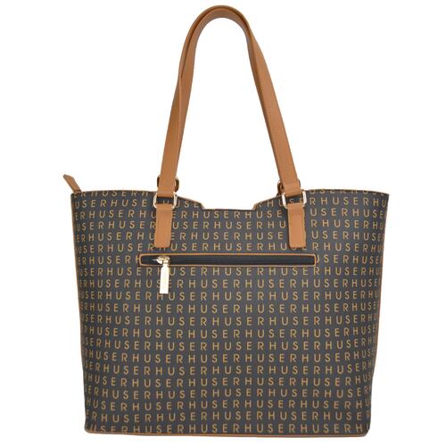 Bolso Tote Huser Monograma Café para Mujer