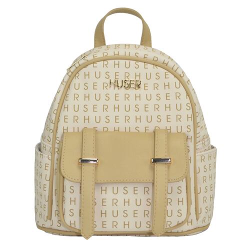Bolso Backpack Huser Beige para Mujer
