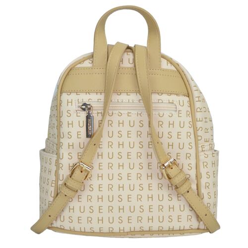 Bolso Backpack Huser Beige para Mujer