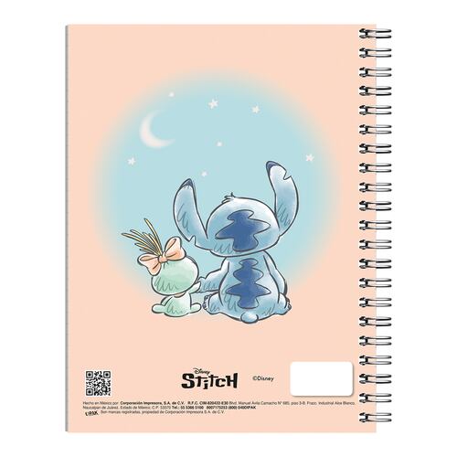 Cuaderno Stitch Tierno 100 Hojas de Cuadro Grande UPAK