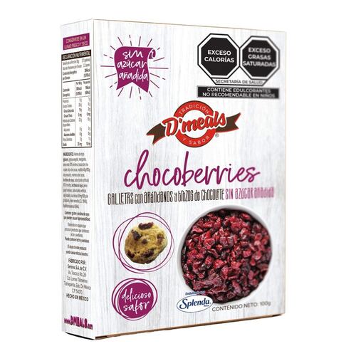 Chocoberries Galletas Arándano con Chocolate s/a 100 g D'meals
