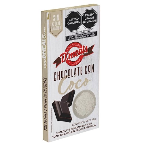 Chocolate con Coco s/a 70 g D'meals