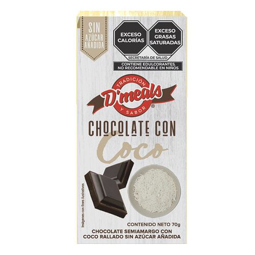 Chocolate con Coco s/a 70 g D'meals