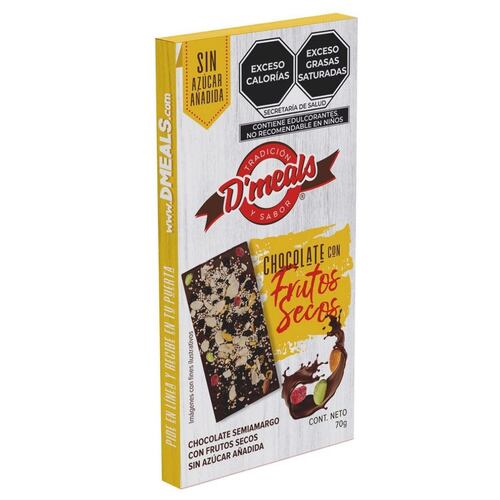 Chocolate con Frutos Secos s/a 70 g D'meals