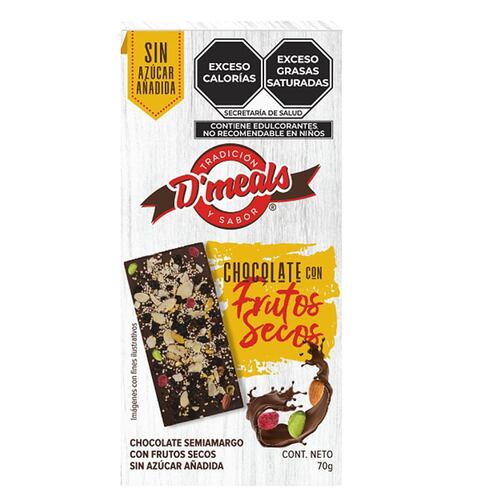 Chocolate con Frutos Secos s/a 70 g D'meals
