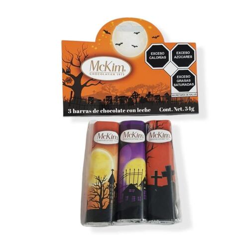 3 Barritas Chocolate Halloween 54grs