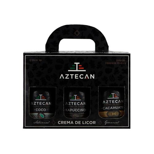 Tripack AZTECAN 200 mlSab Coco, Cacahuate, Kapucchino