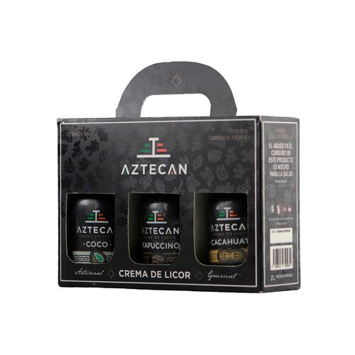 Tripack AZTECAN 200 mlSab Coco, Cacahuate, Kapucchino