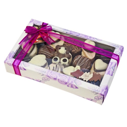 Caja con Bombónes cubiertos de chocolate Ollerely