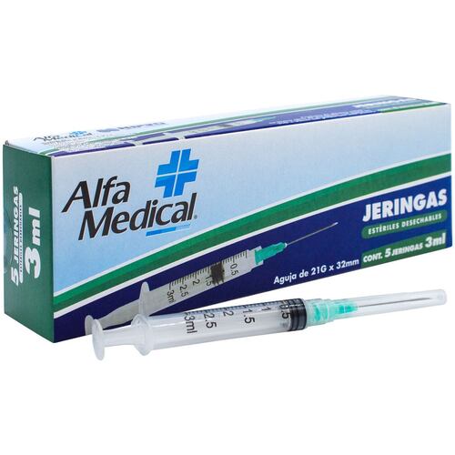 Jeringas estériles desechables 3 ml verde