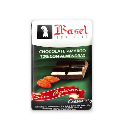 Minibarra Chocolate Amargo con Almendras 33 Gramos