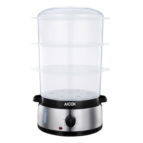 Vaporera eléctrica 3 niveles apilables Aicok