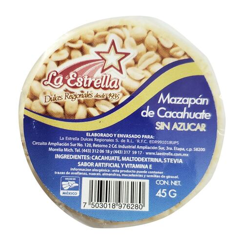 MAZAPÁN DE CACAHUETE SIN AZÚCAR