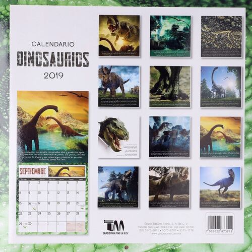 Calendario 2019 dinosaurios