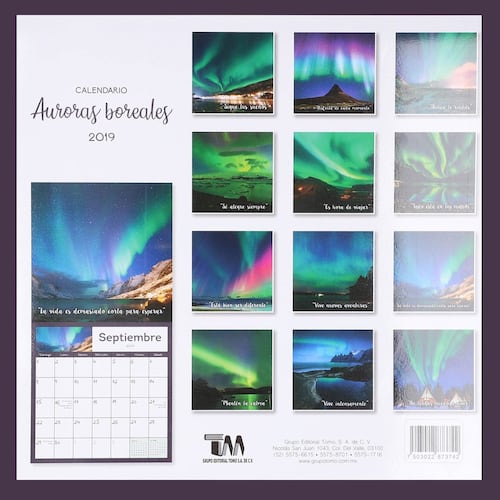 Calendario 2019 Aurora Boreal