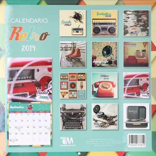 Calendario 2019 retro