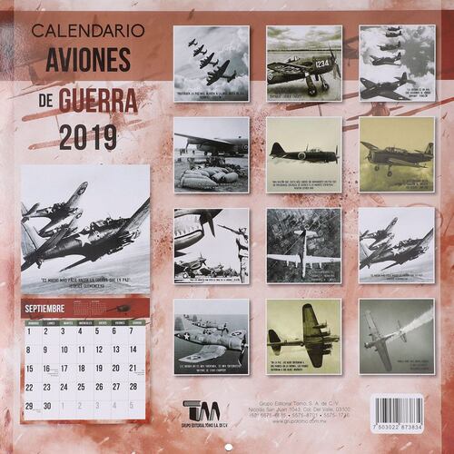 Calendario 2019 aviones de guerra