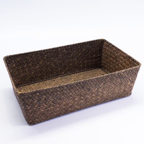 Cesto Tejido Marrón 33 X 22 X 10 Mediana