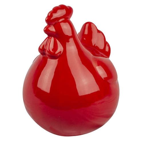 Gallina cerámica chica color rojo