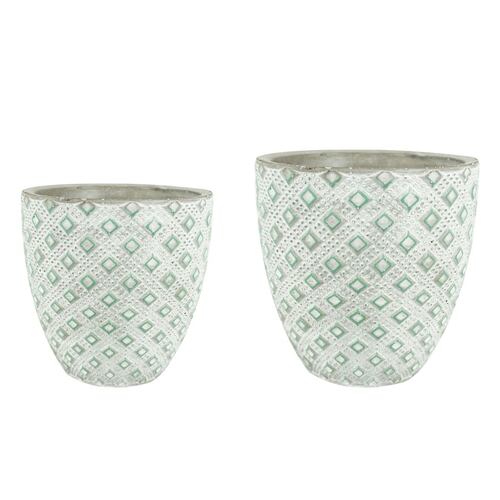 Set de 2 maceteros diamante turquesa