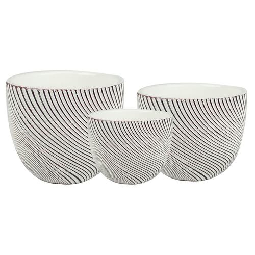 Set de 3 maceteros ladrillos turquesa