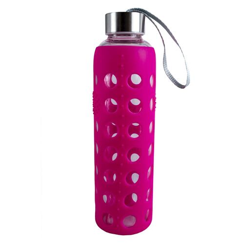 Cilindro de vidrio 550 ml circulos rosa mexicano Art Home