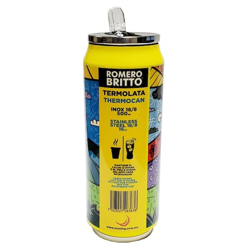 Termo, vaso térmico de acero inoxidable 500 ml Romero Britto León